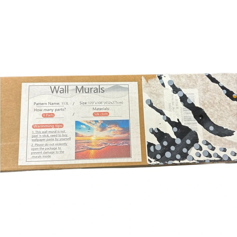 New Sunset Ocean Wall Mural Size: 170